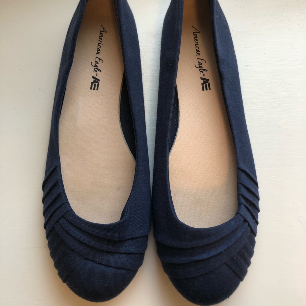 Navy blue American Eagle slip on flats